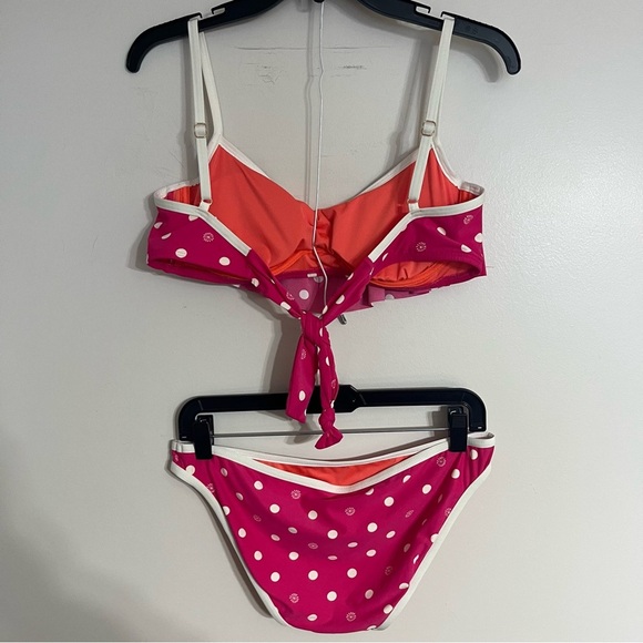 Women’s Coco Rave Pink Polka Dot Bikini Set Size Medium/Large Top Large Bottoms - Picture 12 of 12